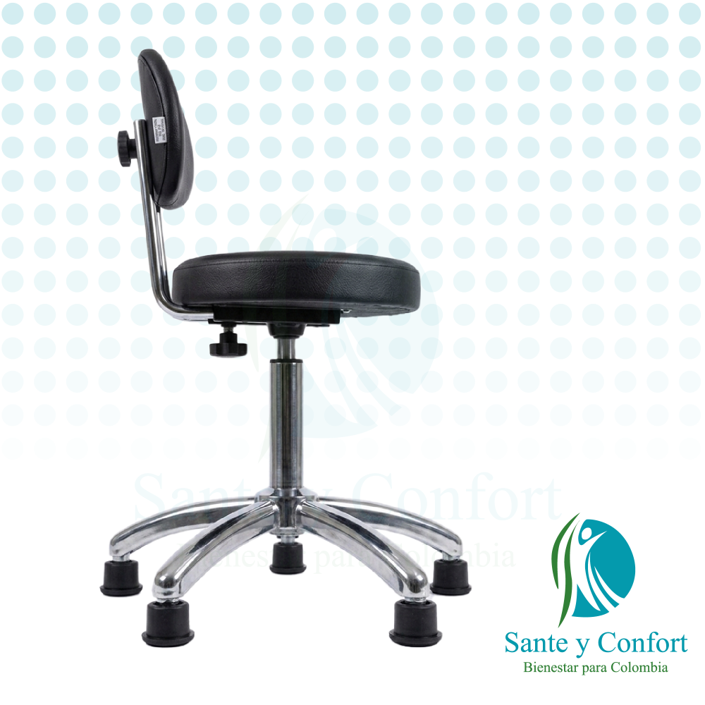 Butaco Cromado con Espaldar Ergonómico | Sante y Confort