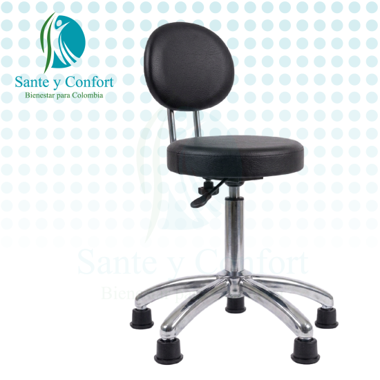 Butaco Cromado con Espaldar Ergonómico | Sante y Confort