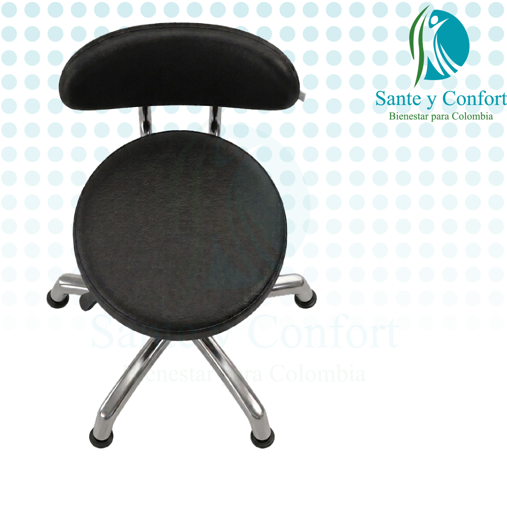Butaco Cromado con Espaldar Ergonómico | Sante y Confort