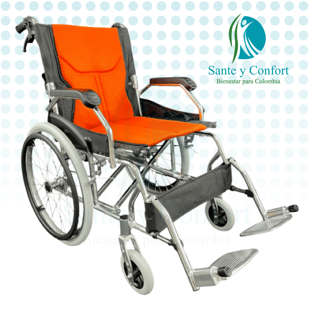 Silla de Ruedas de Transporte Aluminio Plegable | Sante y Confort