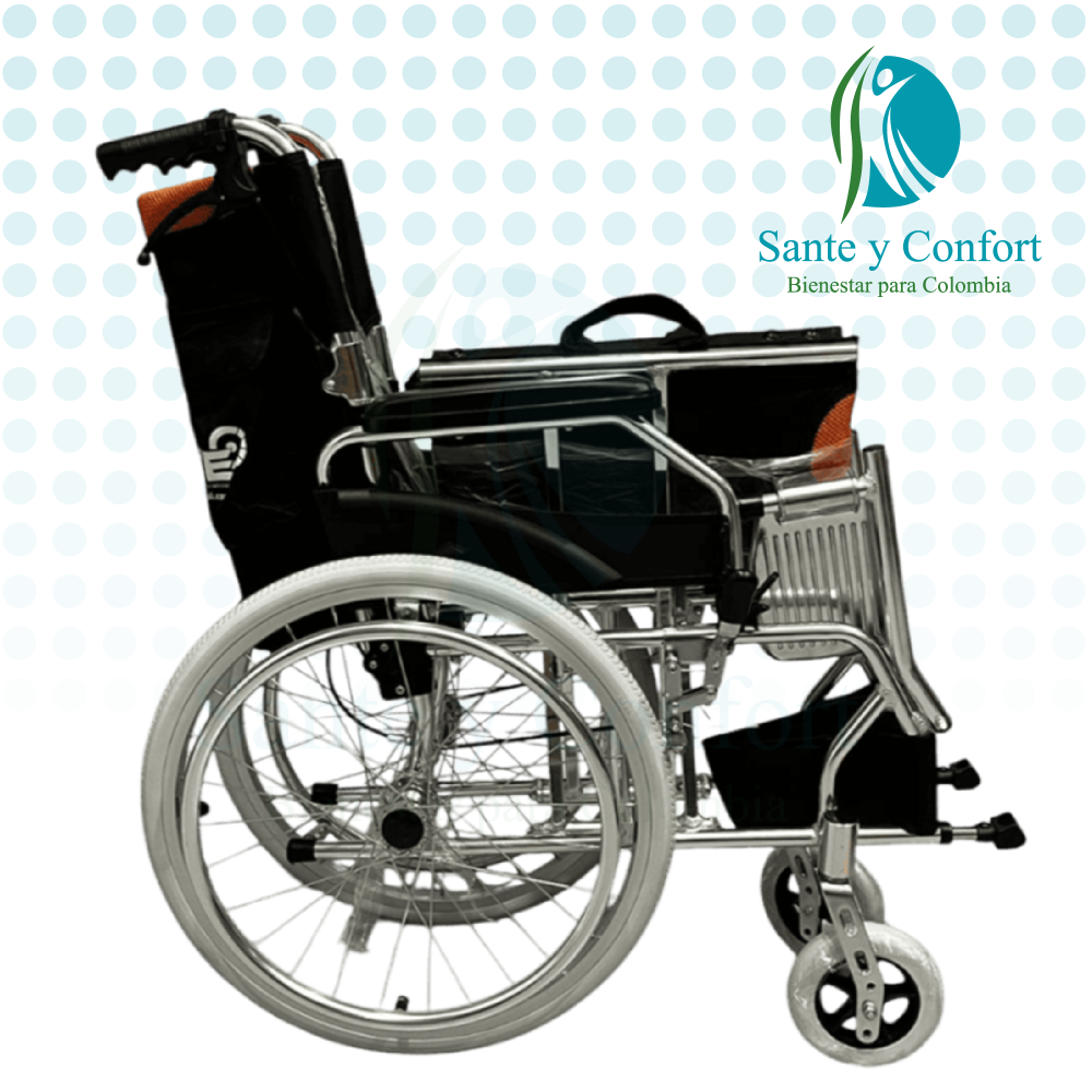 Silla de Ruedas de Transporte Aluminio Plegable | Sante y Confort