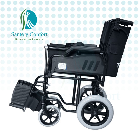 Silla de Ruedas de Transporte Tipo Escritorio Plegable | Sante y Confort