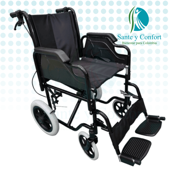 Silla de Ruedas de Transporte Tipo Escritorio Plegable | Sante y Confort