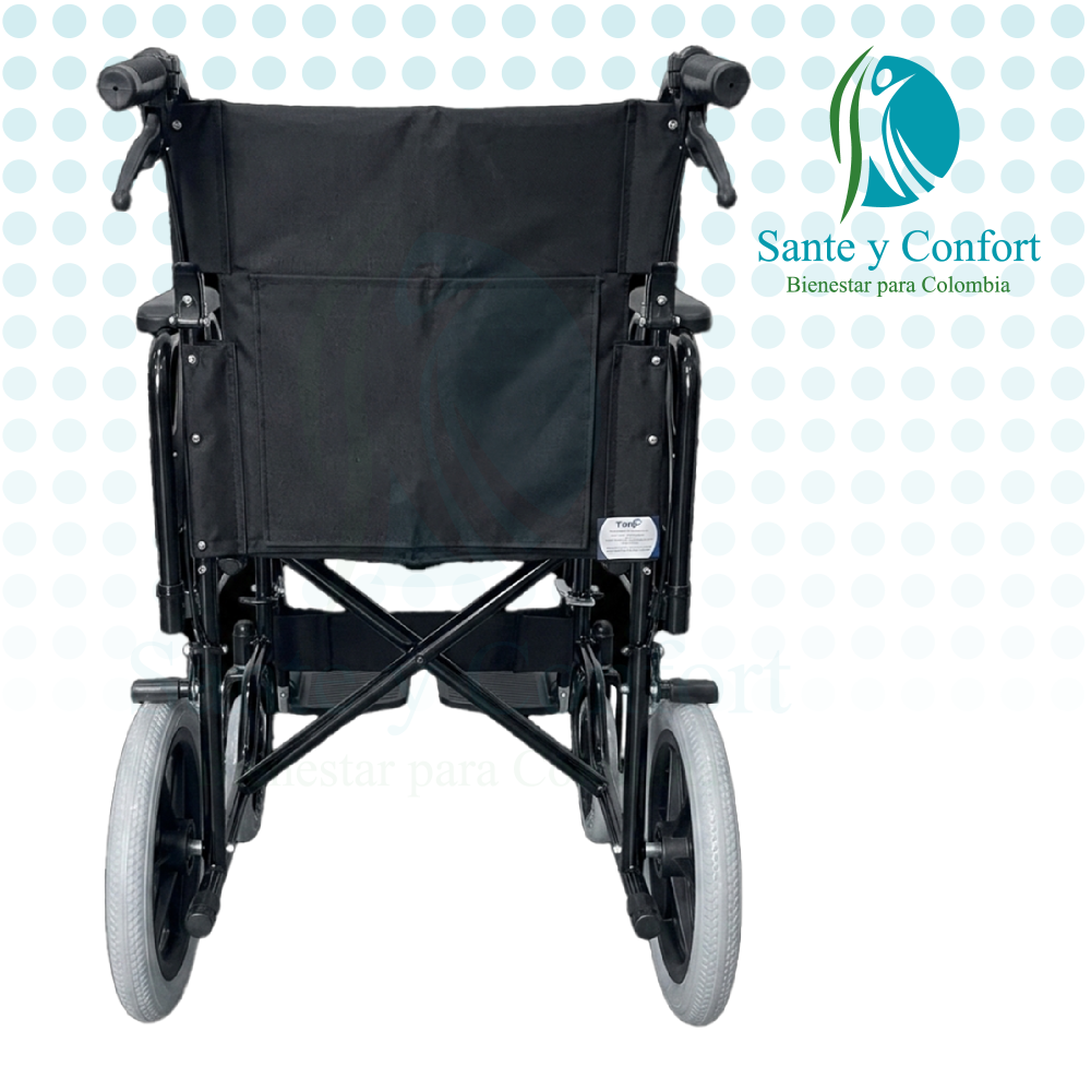 Silla de Ruedas de Transporte Tipo Escritorio Plegable | Sante y Confort
