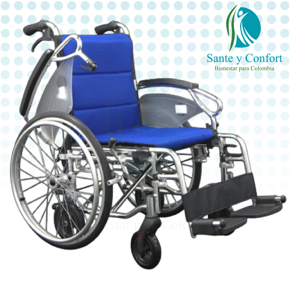Silla de Ruedas Plegable de Aluminio Estándar y Transporte | Sante y Confort