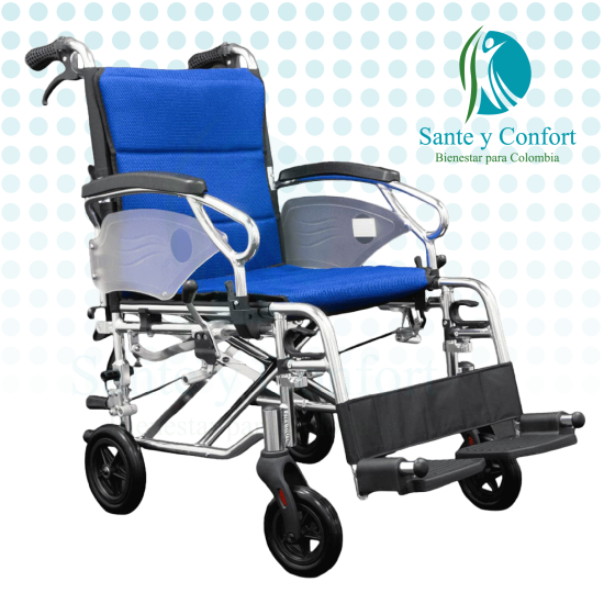 Silla de Ruedas Plegable de Aluminio Estándar y Transporte | Sante y Confort