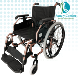 Silla de Ruedas de Transporte en Aluminio Plegable