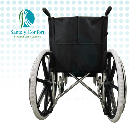Silla de Ruedas Plegable en Nylon | Estándar Resistente para Adultos | Sante y Confort