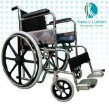 Silla de Ruedas Plegable en Nylon | Estándar Resistente para Adultos | Sante y Confort
