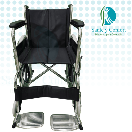 Silla de Ruedas Plegable en Nylon | Estándar Resistente para Adultos | Sante y Confort