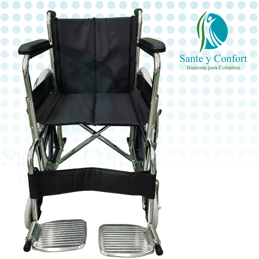 Silla de Ruedas Plegable en Nylon | Estándar Resistente para Adultos | Sante y Confort