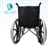 Silla de Ruedas Estándar Plegable Negra en Acero | Sante y Confort