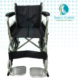 Silla de Ruedas Estándar Plegable Negra en Acero | Sante y Confort