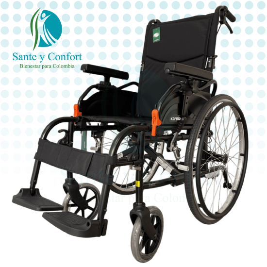 Silla de Traslado Agile Ultraligera 8.2 kg con Apoya Brazos | Sante y Confort