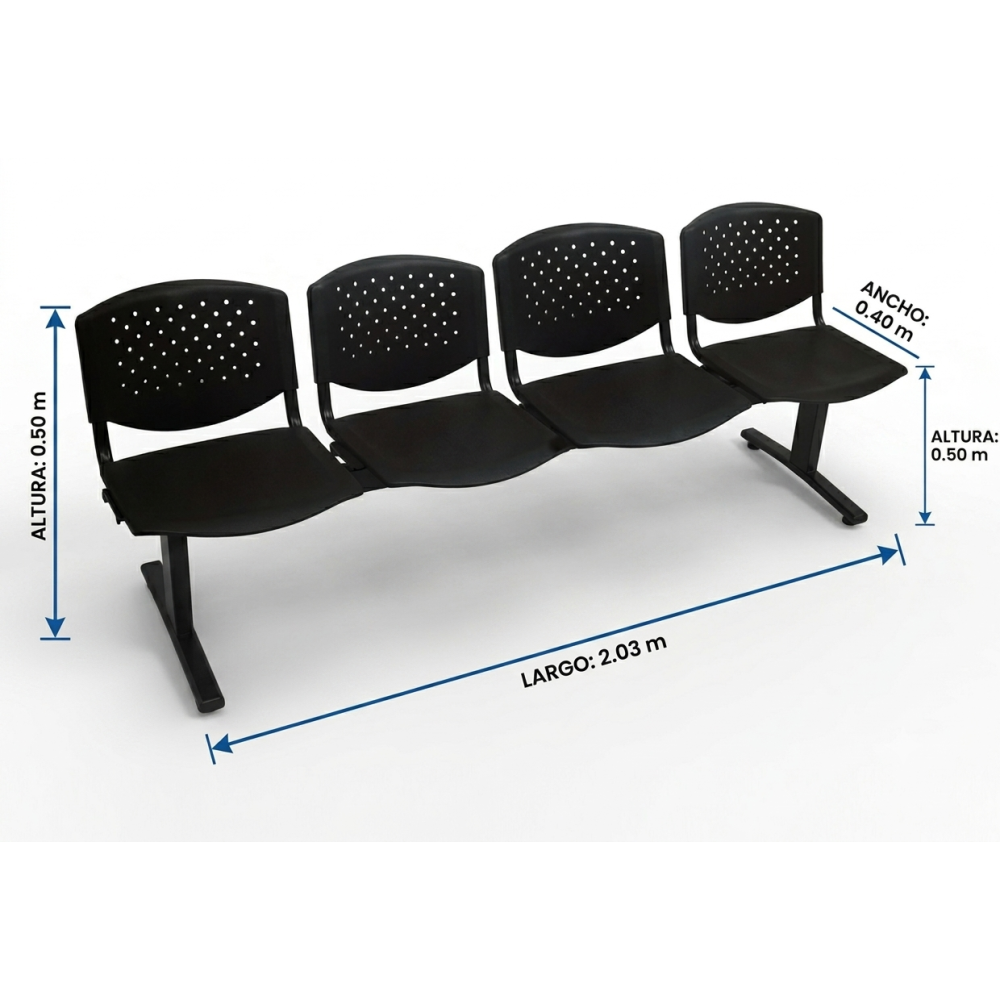 silla tandem 4 puestos