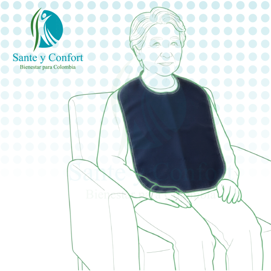 Babero para Adultos de Rizo Impermeable | Sante y Confort
