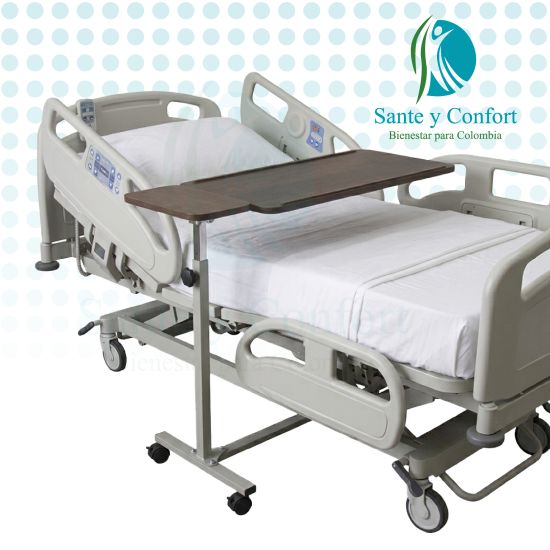 Mesa Puente para Cama Hospitalaria con Altura Neumática