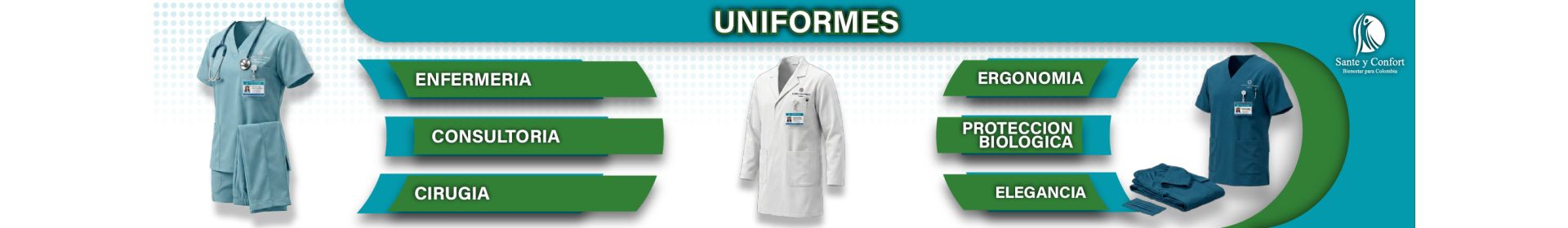 Uniformes Médicos Antifluido y Scrubs Clínicos | Santé y Confort