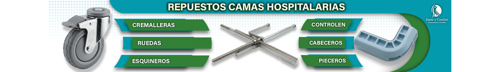 Repuestos para Camas Hospitalarias | Cremalleras de Acero | Santé y Confort