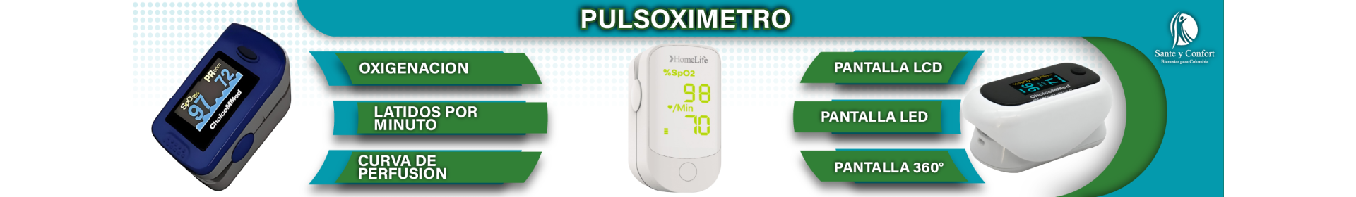 Oxímetro de Pulso y Pulsioxímetros Digitales | Santé y Confort