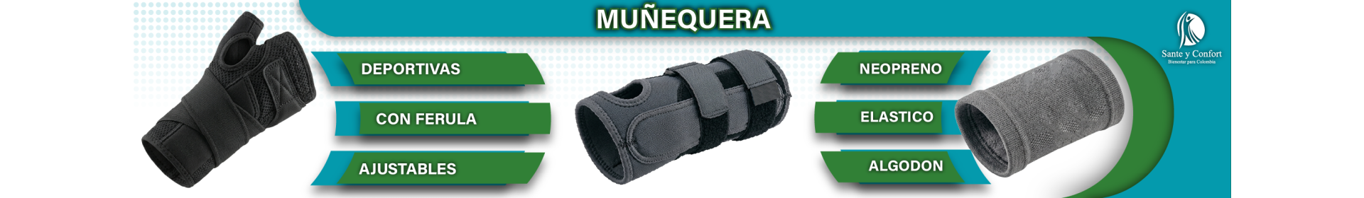 Muñequeras Ortopédicas y Férulas | Túnel Carpiano | Santé y Confort