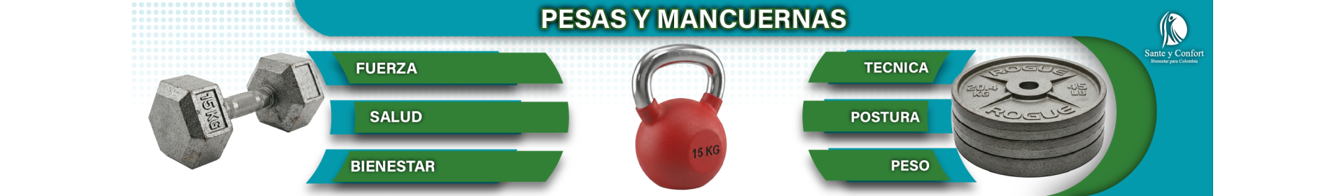 Pesas y Mancuernas para Fisioterapia y Rehabilitación | Santé y Confort