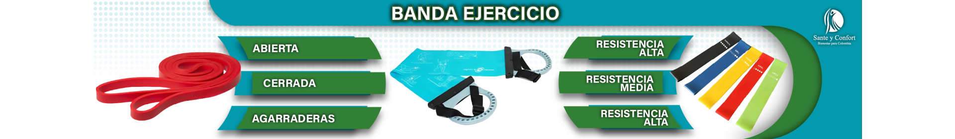 Bandas de Ejercicios y Bandas Elásticas de Fisioterapia | Santé y Confort