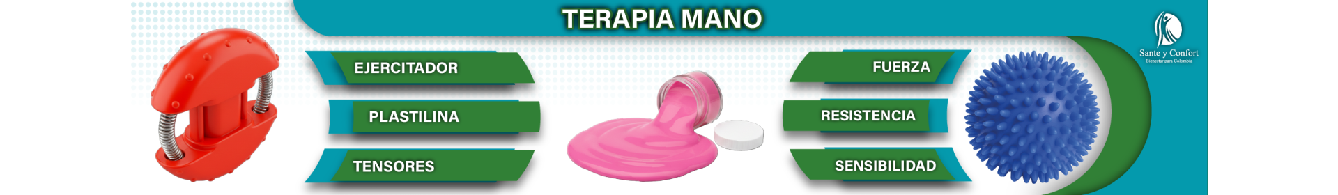 Elementos para Terapia de Mano y Rehabilitación | Santé y Confort