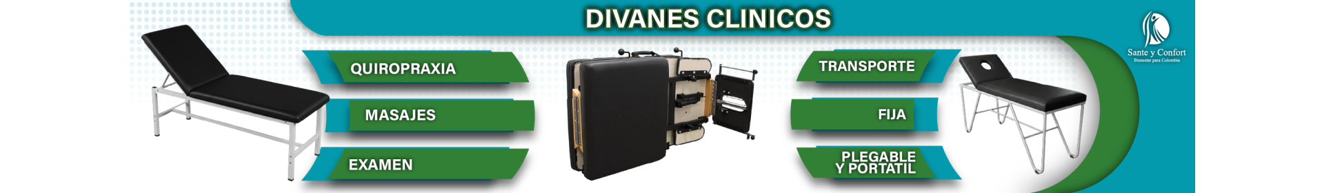 Divanes Clínicos y para Examen | Fijos y Portátiles | Santé y Confort