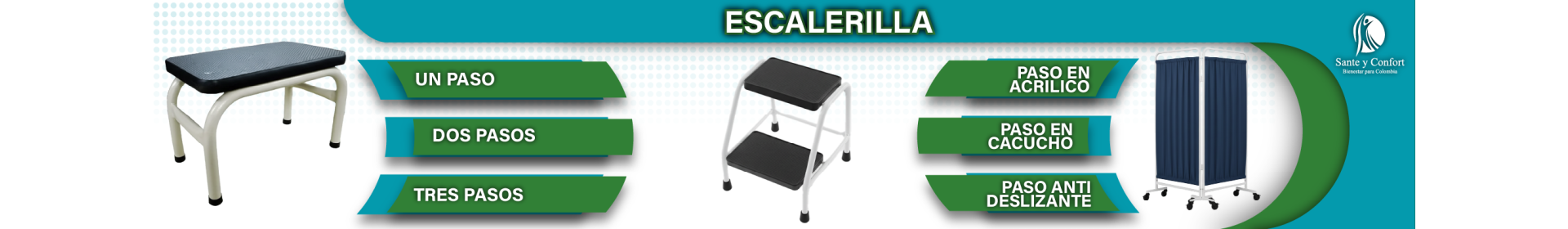 Escalerillas Hospitalarias de 1 y 2 Pasos | Santé y Confort