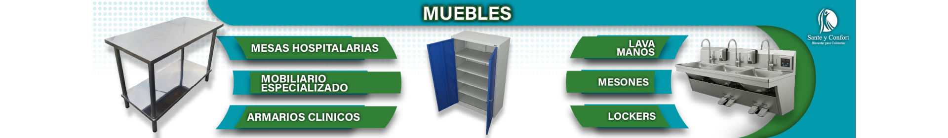 Muebles Hospitalarios y Gabinetes de Acero | Santé y Confort